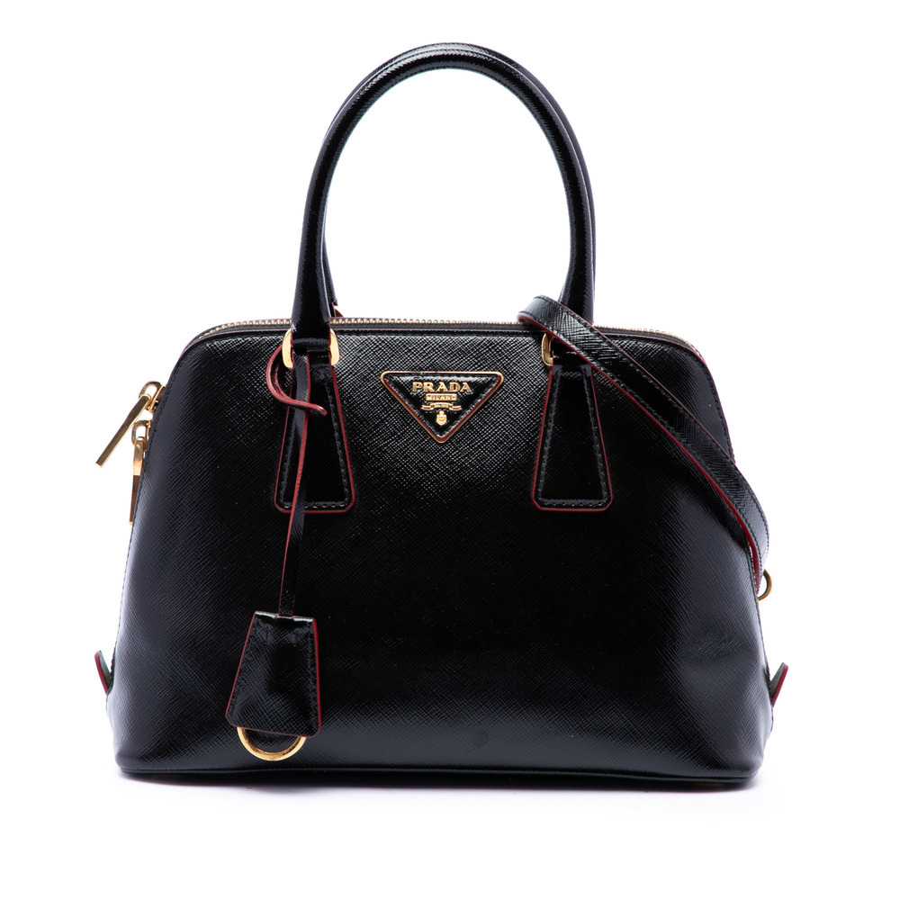Pre-Loved Prada Small Saffiano Vernice Promenade Satchel